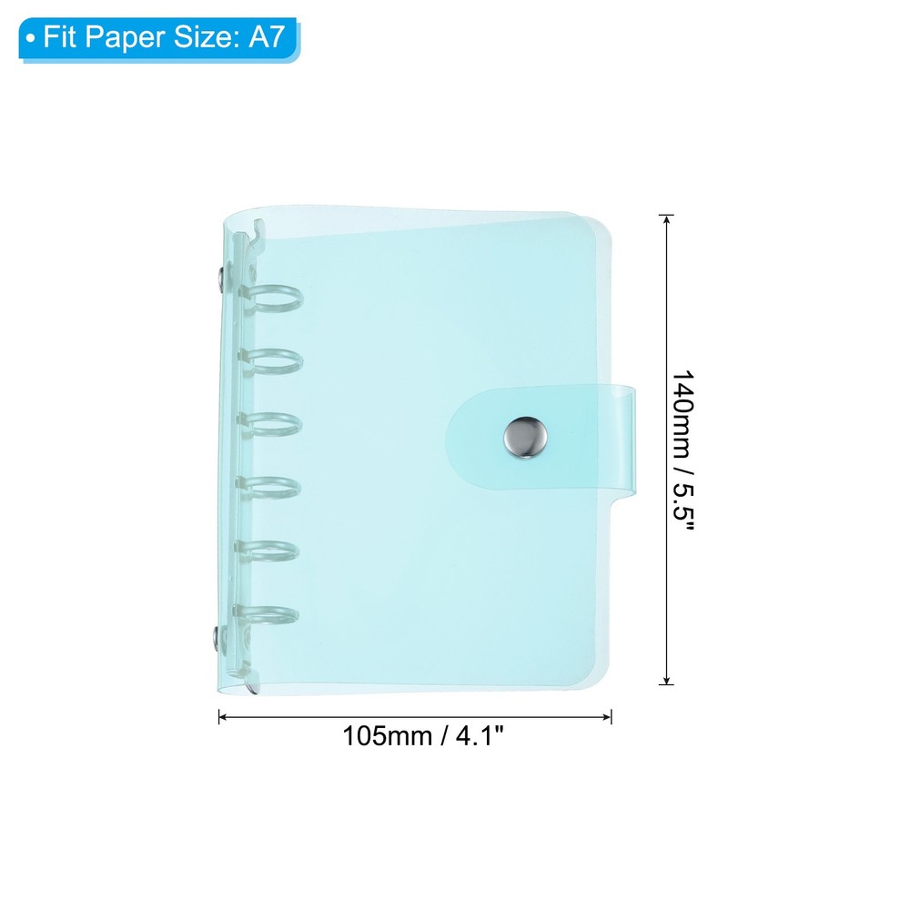 Soft PVC A7 Clear Binder Cover with Snap Button Closure,Blue