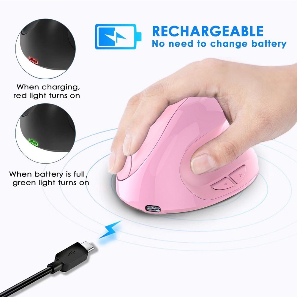 Rechargeable Dual Mode USB 2.4G + Bluetooth Mouse Vertical Ergonomic4194