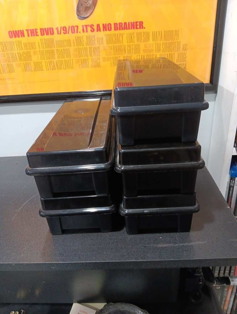 Cassette Tape Plastic Boxes With Lids Stackable Alpha Vintage Tape Storage