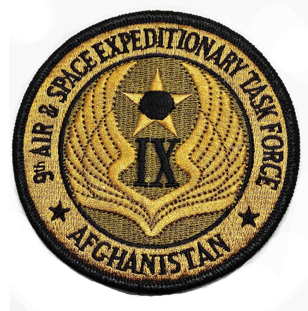 US Air Force 9th Air & Space Exp Task Force Afghanistan Subdued Hook Back Patch