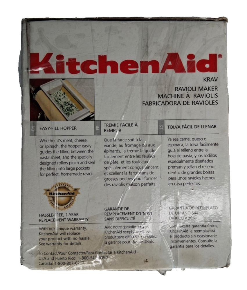 KitchenAid Ravioli Maker Stand Mixer Attachment KRAV White