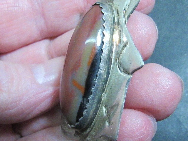 native american sterling agate pendant