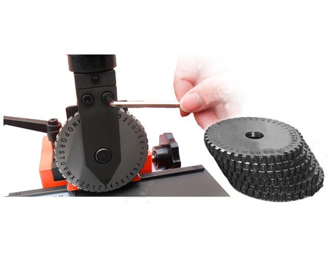 Semi-Automatic Sheet Embosser Small Manual Marking Machine with 4mm Word Wheel