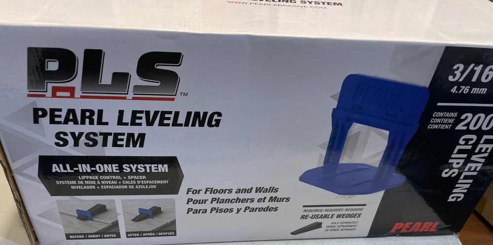 Pearl Abrasives Tile Spacers Leveling System 2000pc - 3/16in Tile Leveling Clips