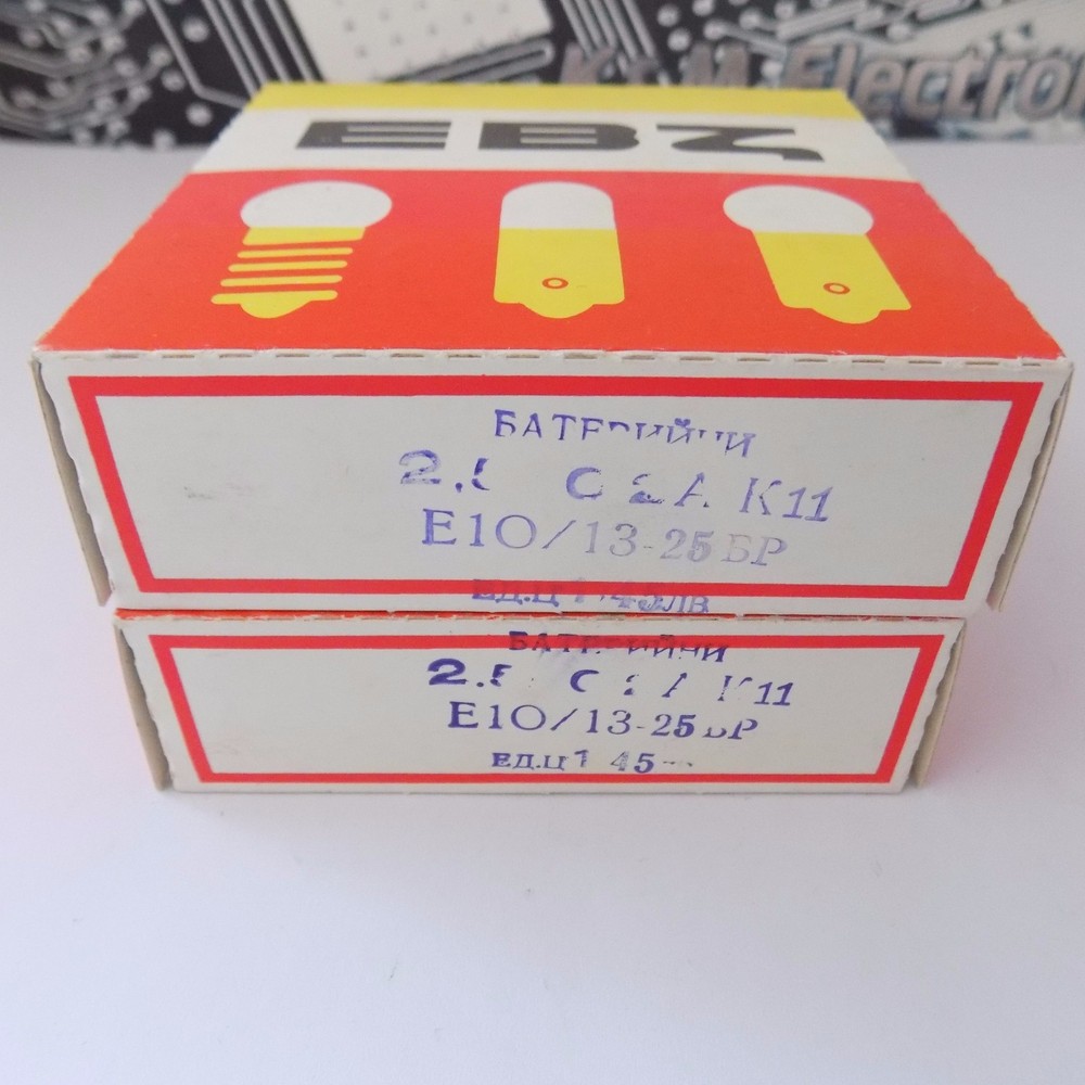 10x EBZ Light Bulbs 2.5V 0.2A Base E10/13 (EVZ) (ЕВЗ) NOS