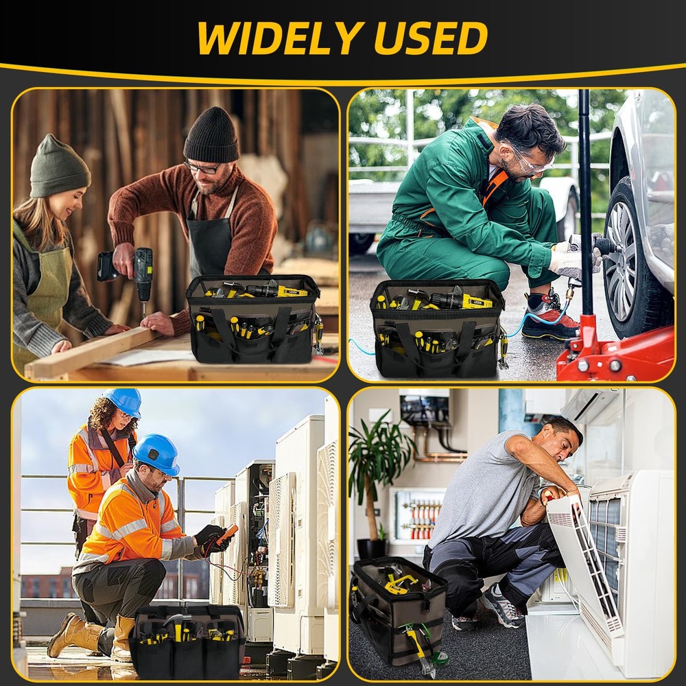 NECKORY Tool Bag, Portable Tool Box Organizer Adjustable Shoulder Strap, Carr...