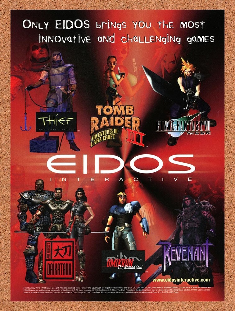 1998 Eidos PC Games Original Advertisement / Retro Promo v2