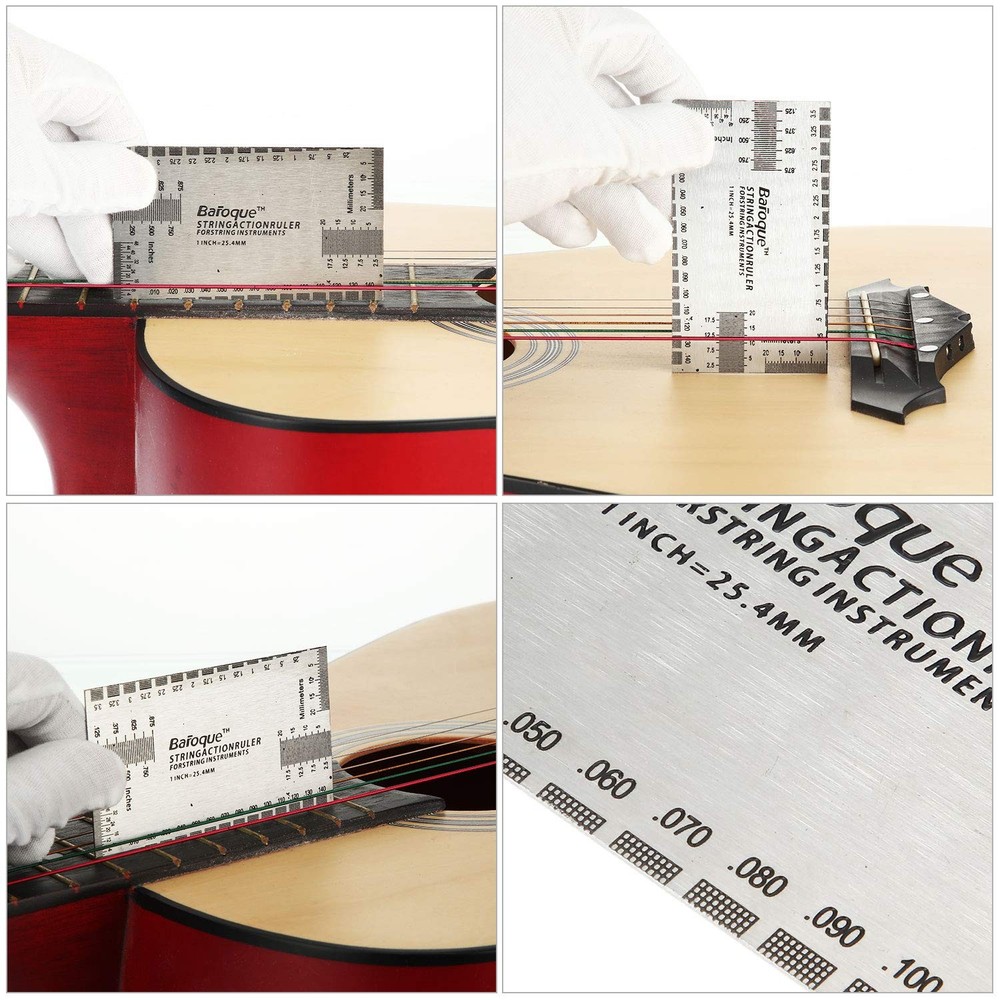 Mudder 10 Pieces Guitar Luthier Tools Set Include 9 Understring Silver