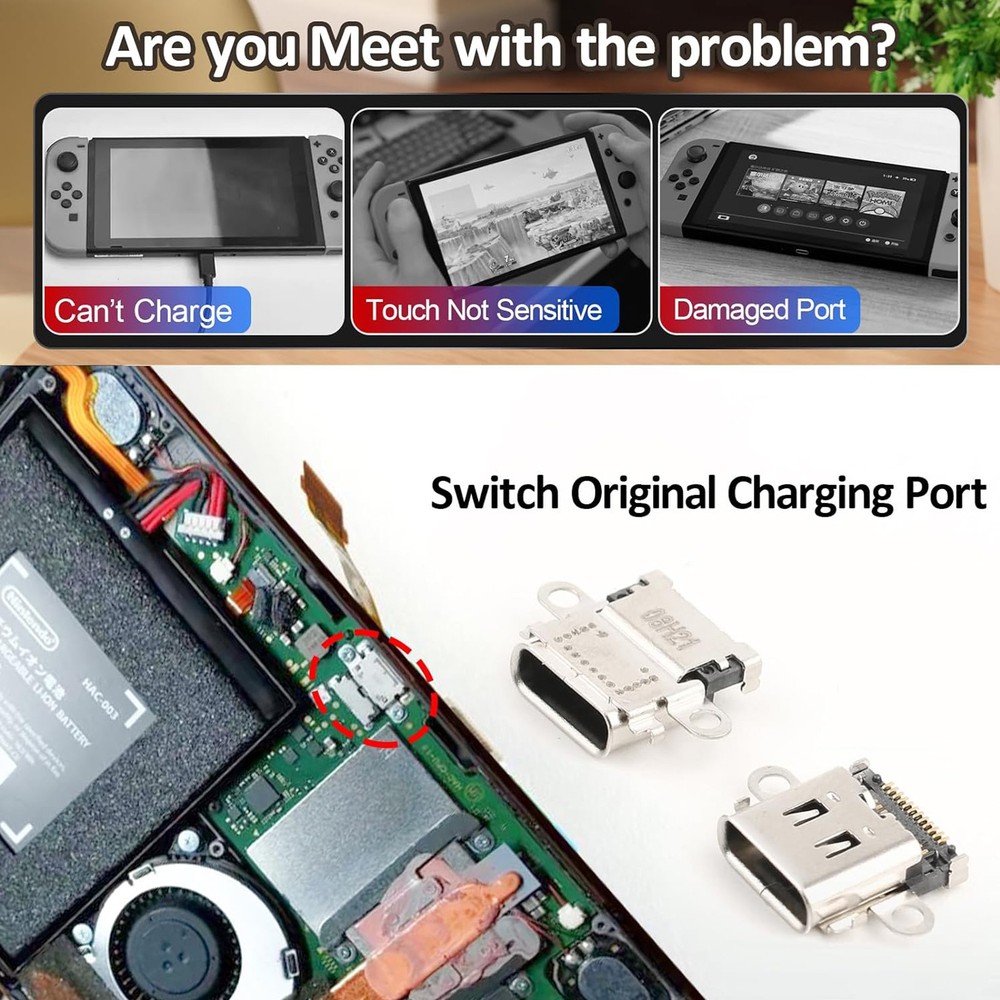 1-100PCS Charging Port Type-C Socket DC Jack Replacement For Nintendo Switch LOT