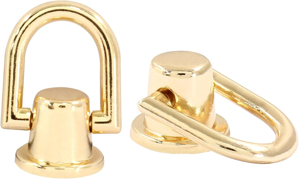 6-Piece D Ring Stud Screw Ball Head Buttons, Versatile Purse Rotatable D Ring St