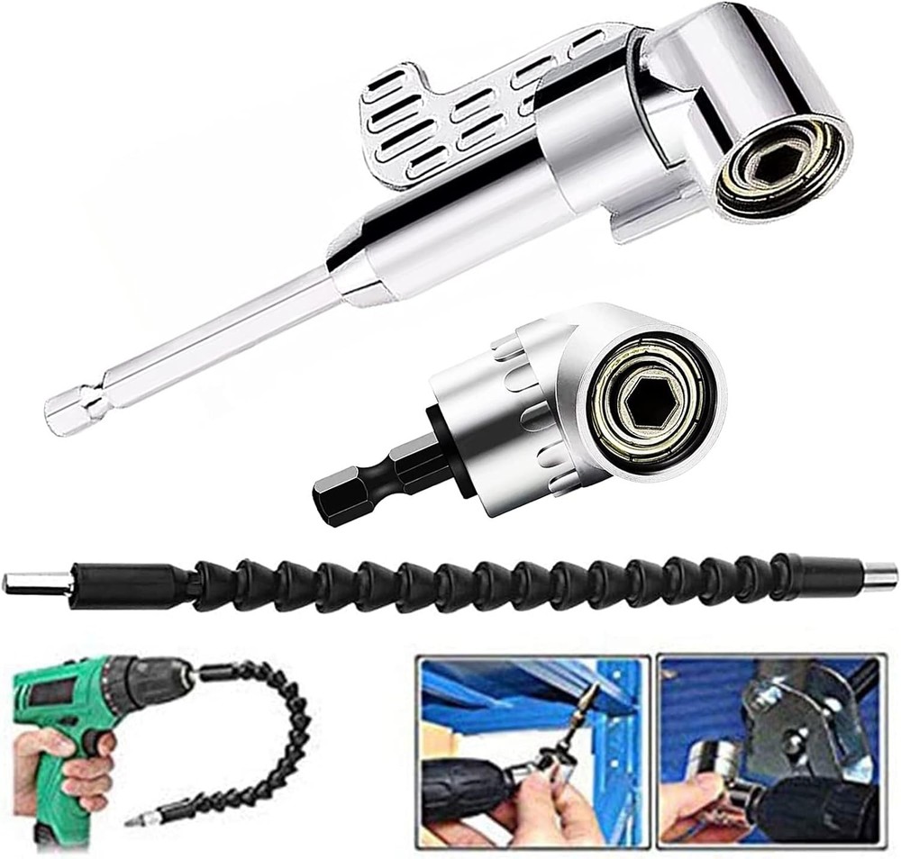 105 Degree Right Angle Driver Extension Power One Size, Silver