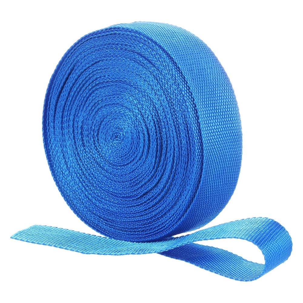 Nylon Webbing Strap, 22 Yards x 1-1/2" Polypropylene Flat Webbing Strap (Blue)