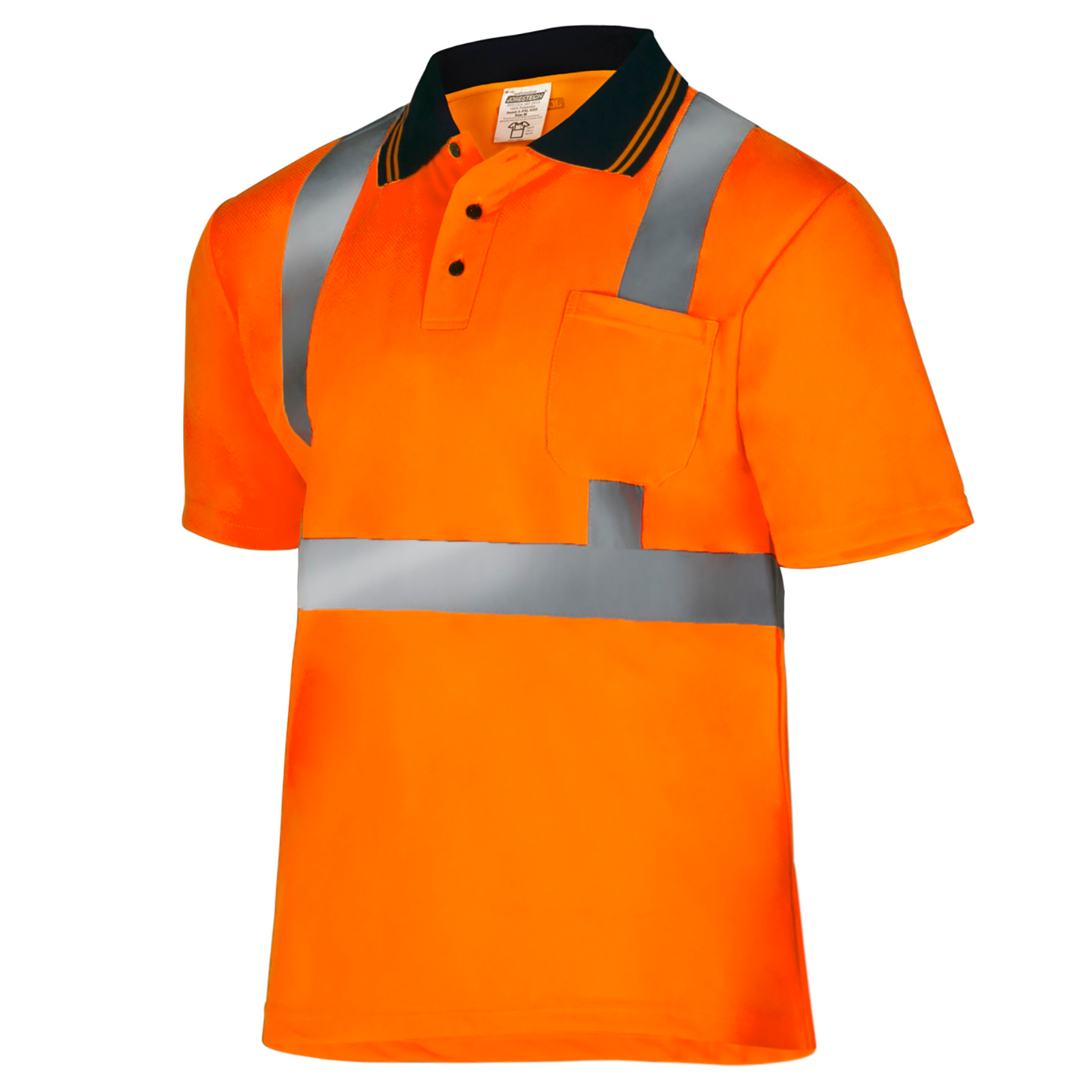 5 Pack Hi-Vis Orange Safety Workwear Polo Shirts Reflective Tape
