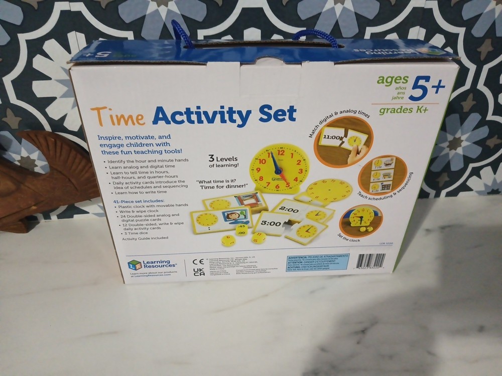 Learning Resources Kids Time Activity Set 41 Pieces, Ages 5+ Clock Learning Set