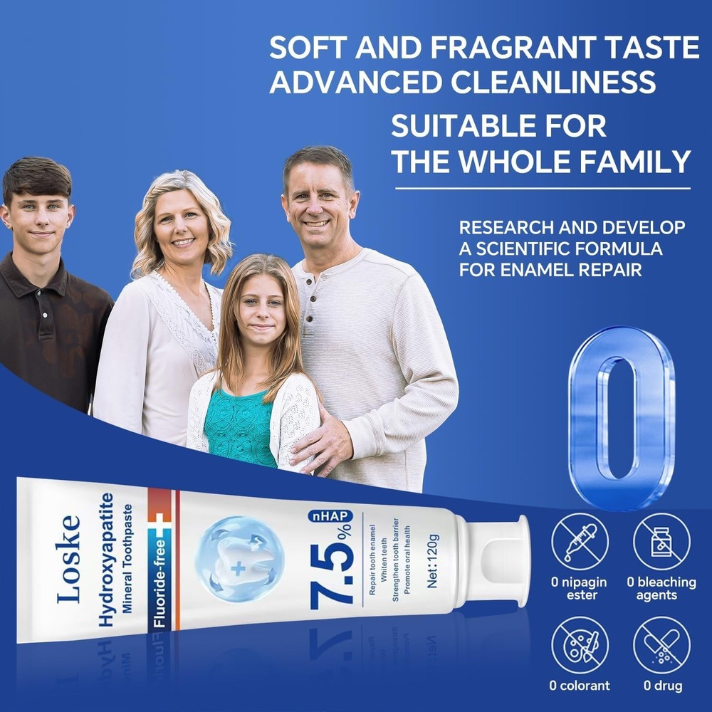 Fluoride-Free Hydroxyapatite Toothpaste - Natural Whitening for Sensitive Teeth