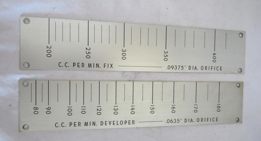 2 Vintage photo developing fix scale ruler aluminum