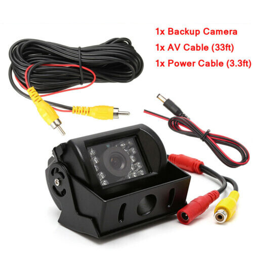 Truck Backup Camera Heavy Duty 18 LED IR Night Vision Vehicle Rear View 12V-24V