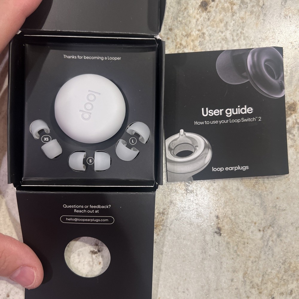 Loop Switch 2 Adjustable Ear Plugs Multi Mode Noise Relief Silver New