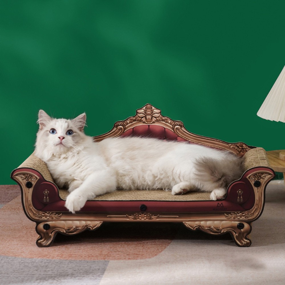 Cat Scratcher Stackable Sofa Design Dust-Free Corrugated Paper Two Tier Durable