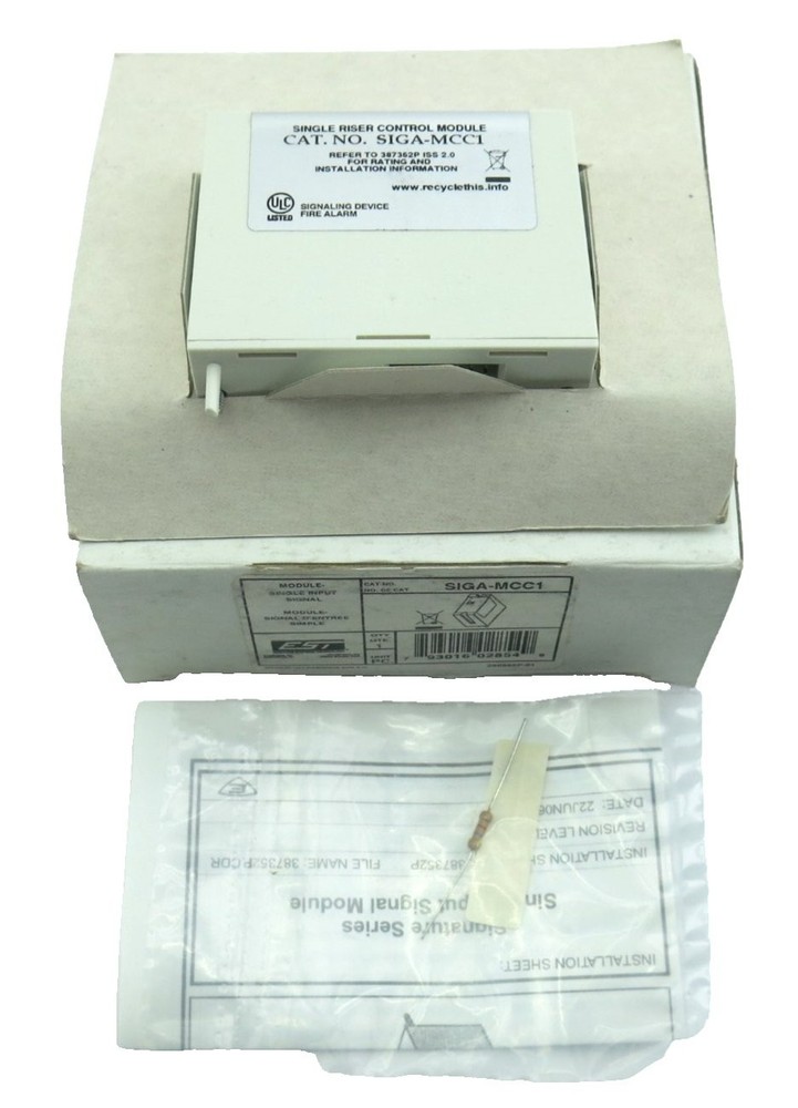 EST EDWARDS SIGA-MCC1 MODULE SINGLE INPUT SIGNAL FIRE ALARM MODULE NEW