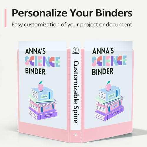 6 Pack Extra Durable 3 Ring Binders 1 inch, 1” Three Round Ring Binders with