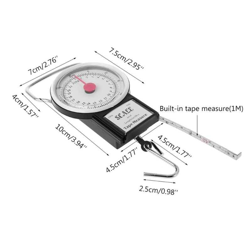 22kg/50lb Portable Scale Fish Hook Weighing Kitchen