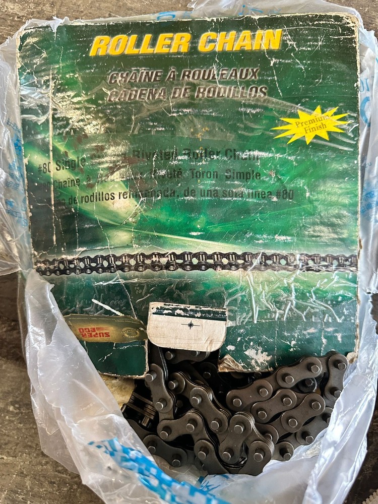 80-1R 10FT Precision ANSI Roller Chain, 1" Pitch
