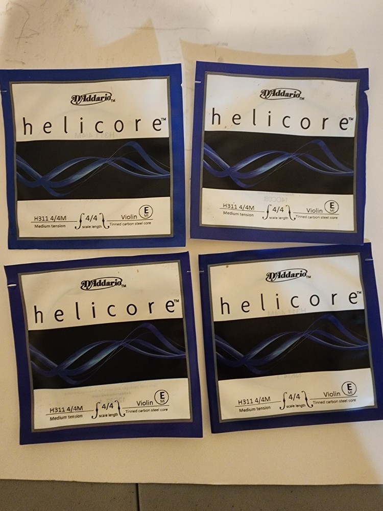 4PK D'Addario Helicore Violin Single E String, 4/4 Scale Medium Tension