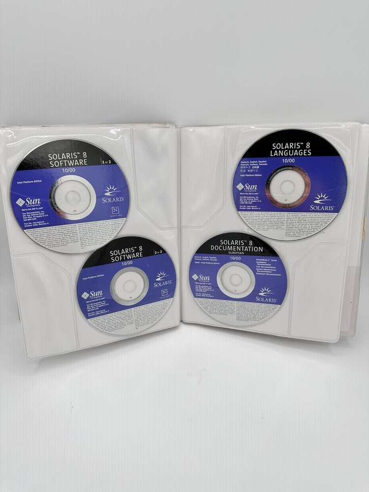 Sun Microsystems 2000 Solaris 8 Intel Edition 10/00 13CDs & Bonus Software