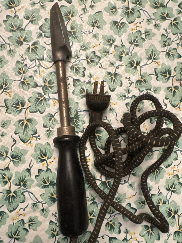 Antique Soldering Tool with Wood Handle