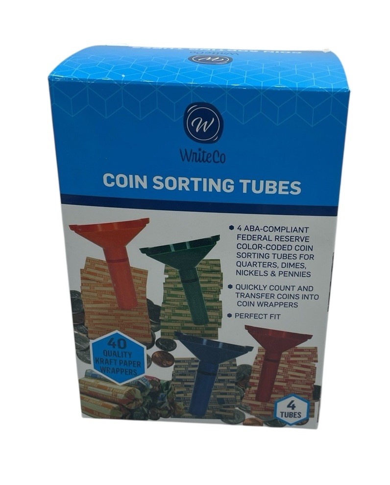 Write Co Coin Sorting Tubes With 49 Kraft Paper Wrappers