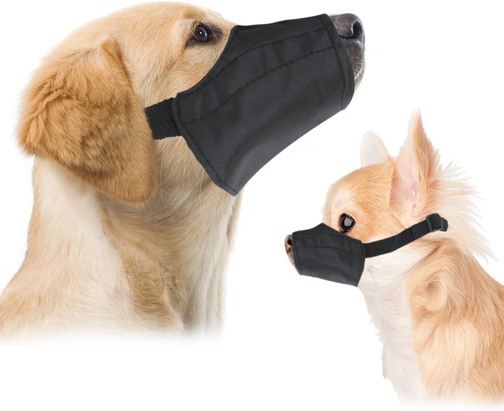 Durable Adjustable Dog Muzzle, Size 4 Fits 8" Snout - Lightweight Soft Nylon