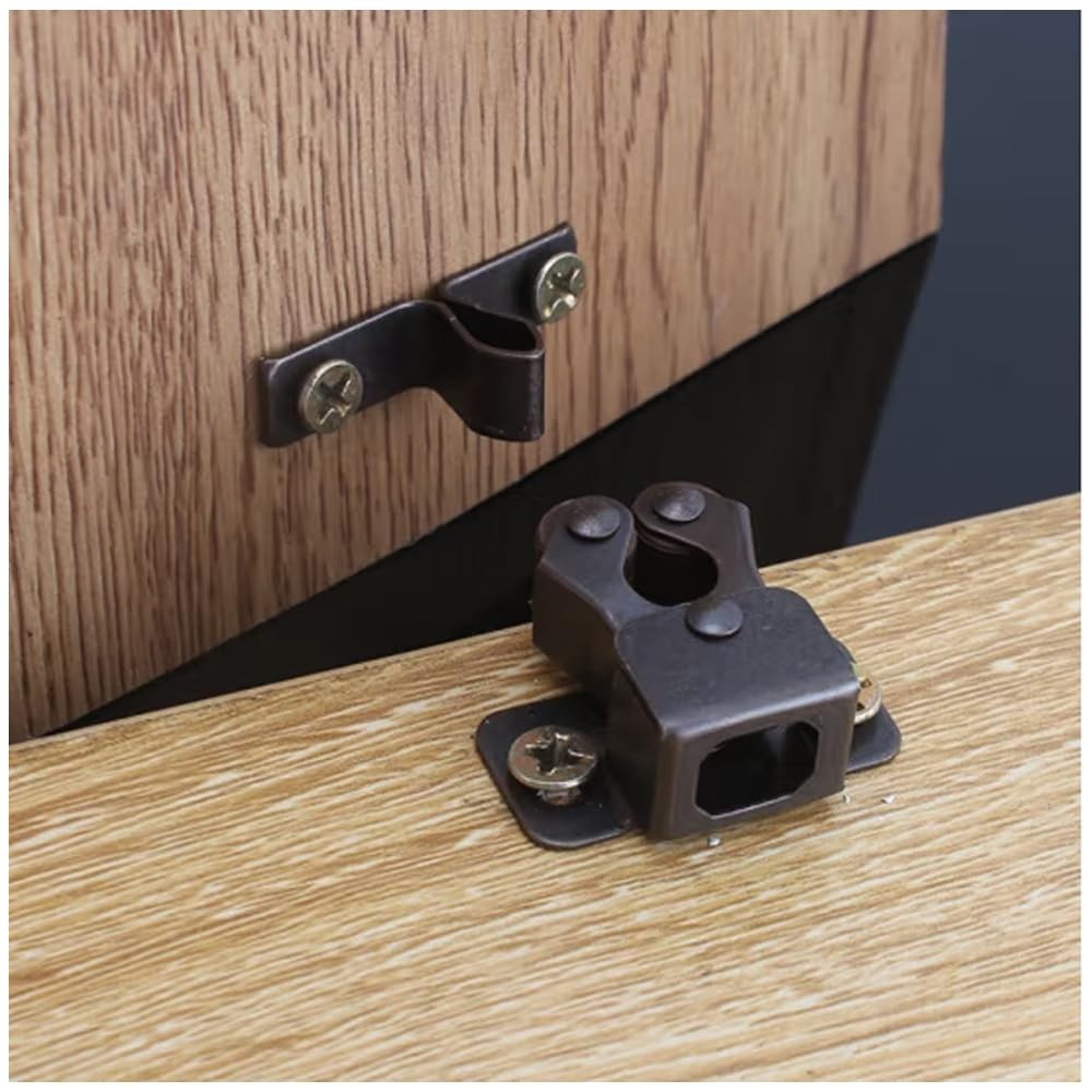 6 Pack Double Roller Catch with Spear Strike Cabinet Closet Doors Roller Catch