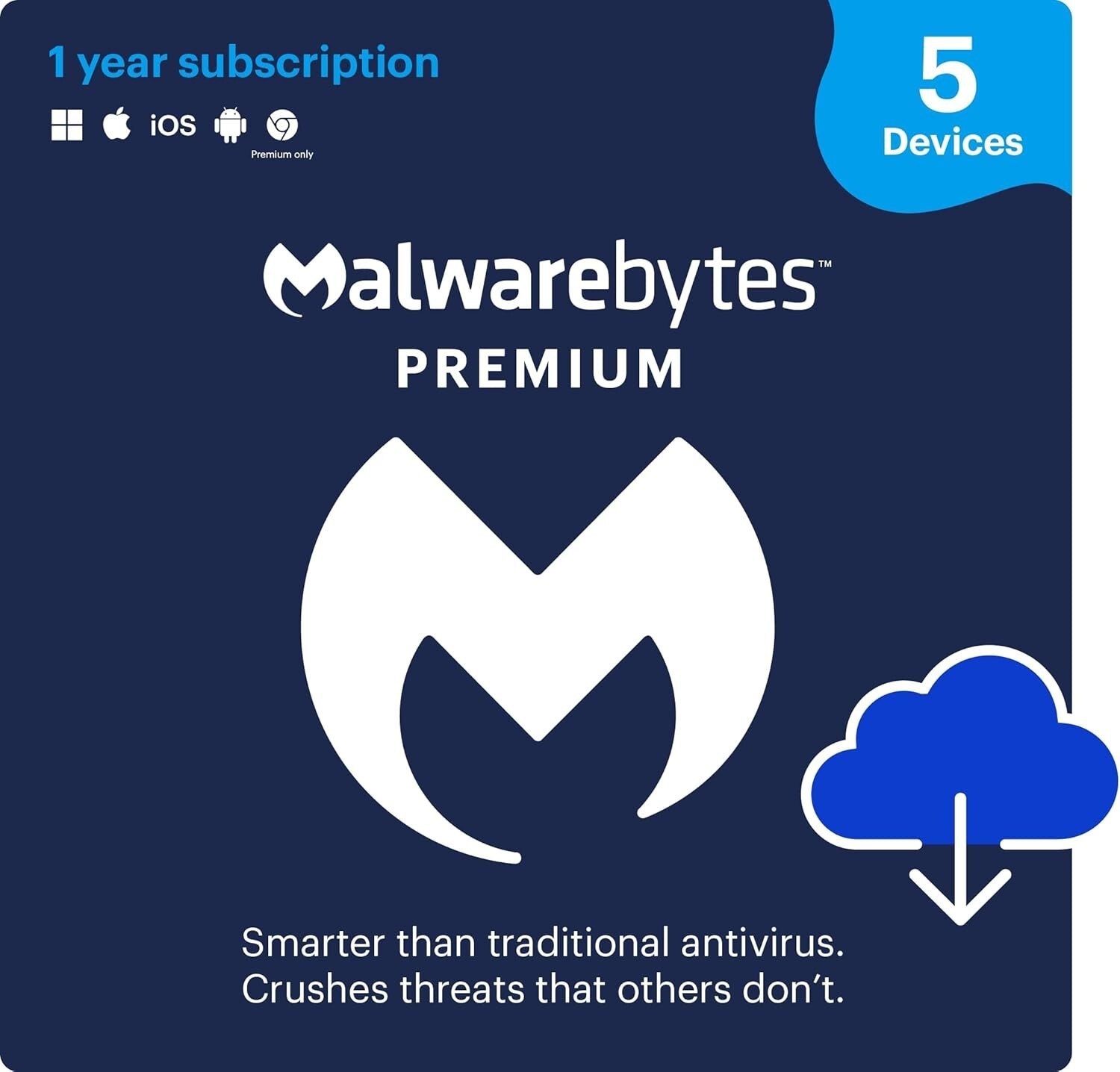 NEW 2026 Malwarebytes Anti-Malware Premium 5 PCs / 1 Year Cybersecurity Emailed
