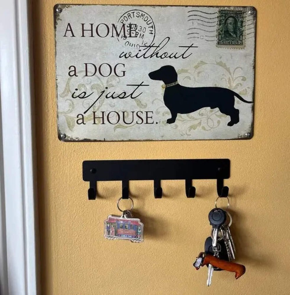 Plain Key Rack Leash Holder or Extension with 5 hooks with Size Options