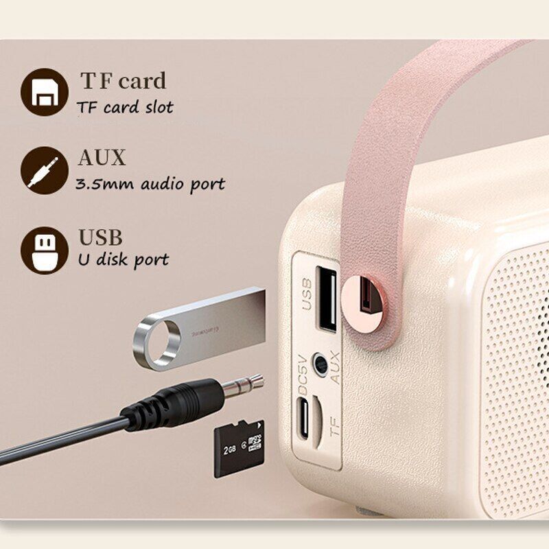 Bluetooth Speaker with Microphone HIFI Stereo Digital Display Alarm Clock