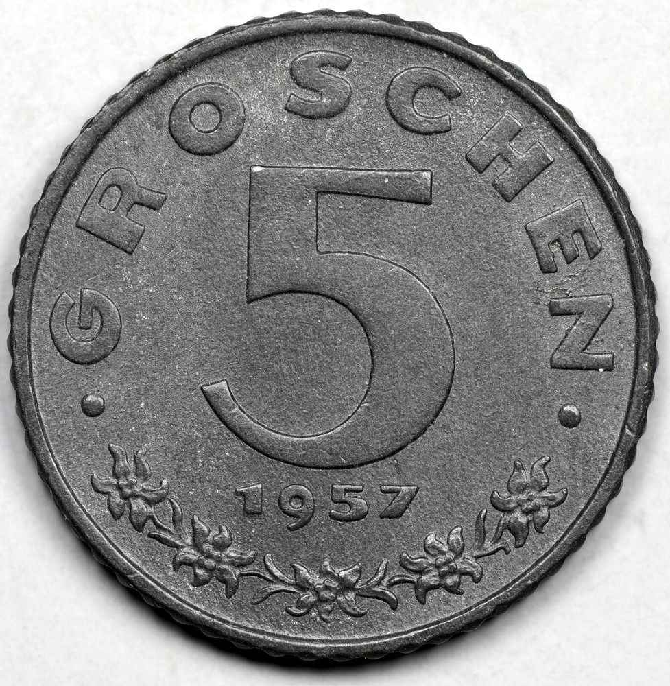 1957 Austria 5 Groschen