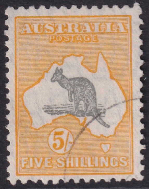 5/- KANGAROO - SMALL MULTIPLE WATERMARK - VERY FINE USED (A24287)