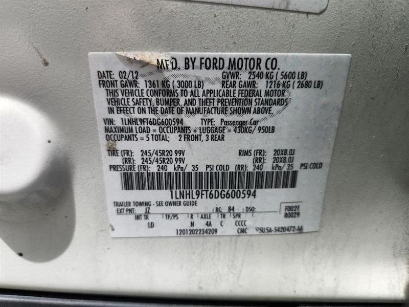 2013-2015 Lincoln MKS Center Dash Mounted Display Screen
