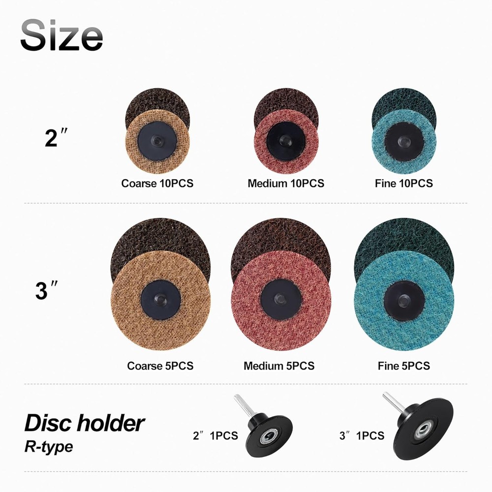 47Pcs 2"/3" Nylon Surface Conditioning Discs for Grinding, Polishing & Deburring