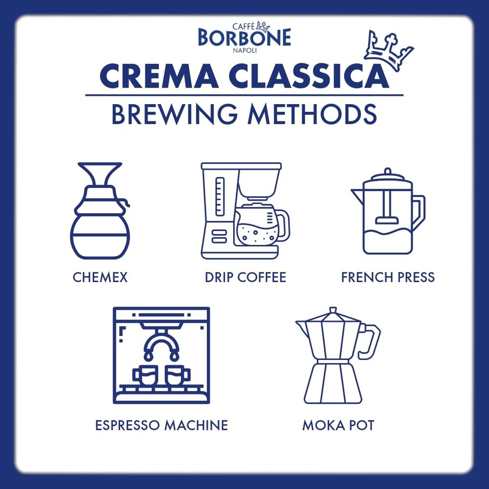 Caffè Borbone Whole Bean Coffee, Medium Roast Arabica and Robusta Blend, Crem...
