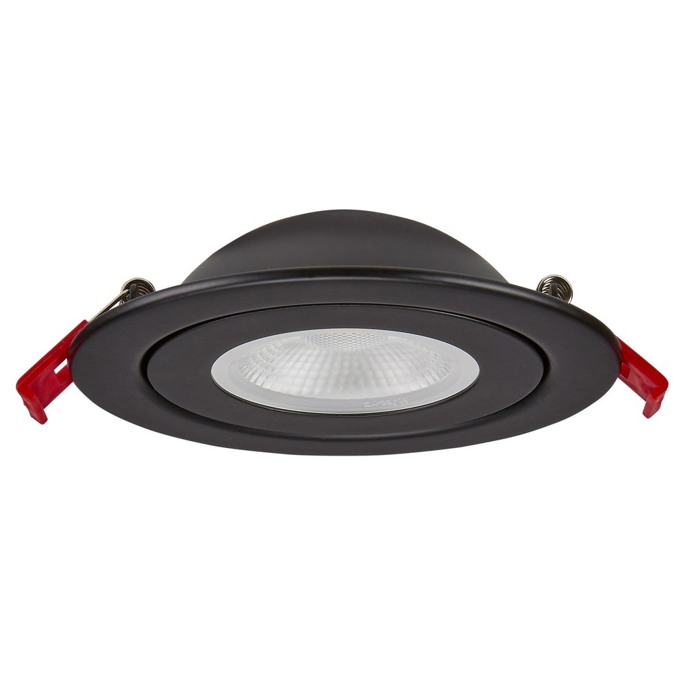 Maxxima 4 in. Rotatable Ultra-Thin Recessed LED Floating Gimbal Black