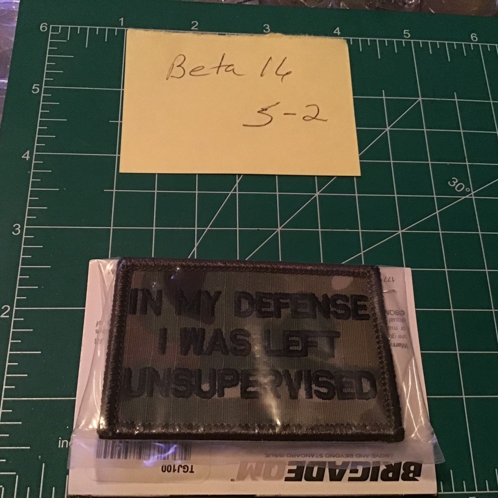 In My Defense Was Left Unsupervised multicam embroidered morale hook cap patch