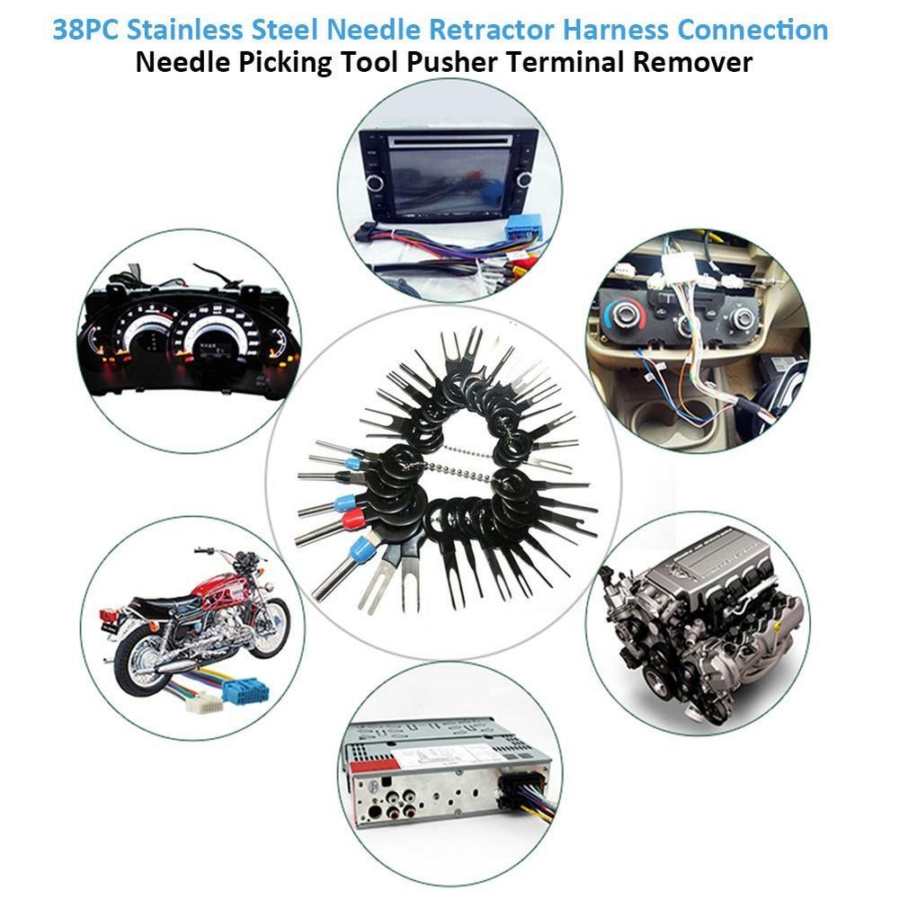 Car Terminal Removal Tool Wire Plug Connector Extractor Puller Release Pin Key