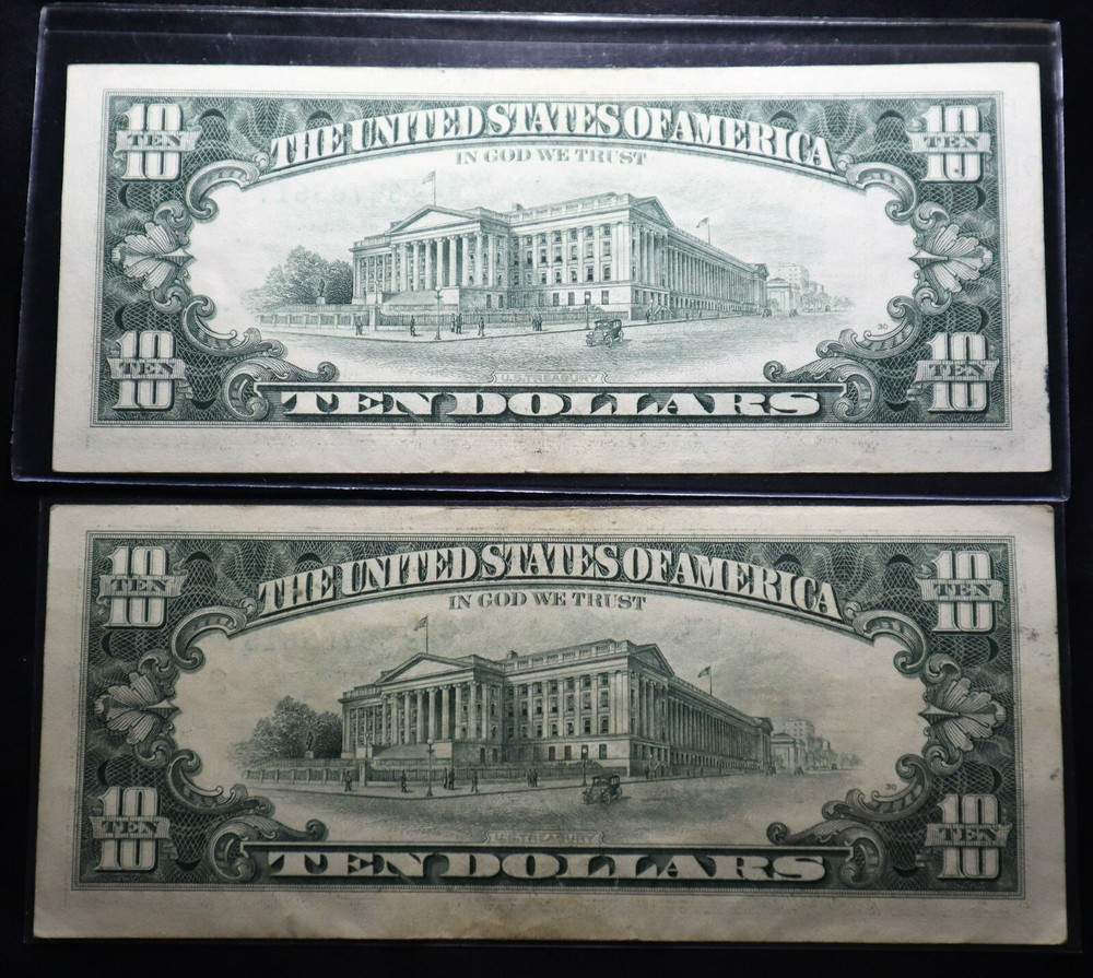 1995 $10 Offset Printing Error On Front 5 AMAZING NOTES, ALMOST UNCIRCULATED