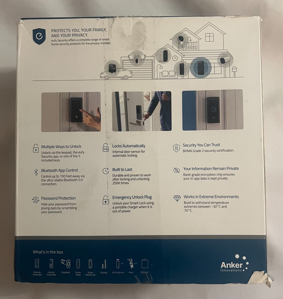 Eufy Security Smart Lock Bluetooth Electronic Deadbolt Entry (41237-ele-ys)
