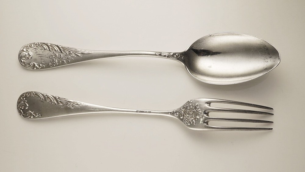 Silver Spoon Stamped 800 FORK AND SPOON SET