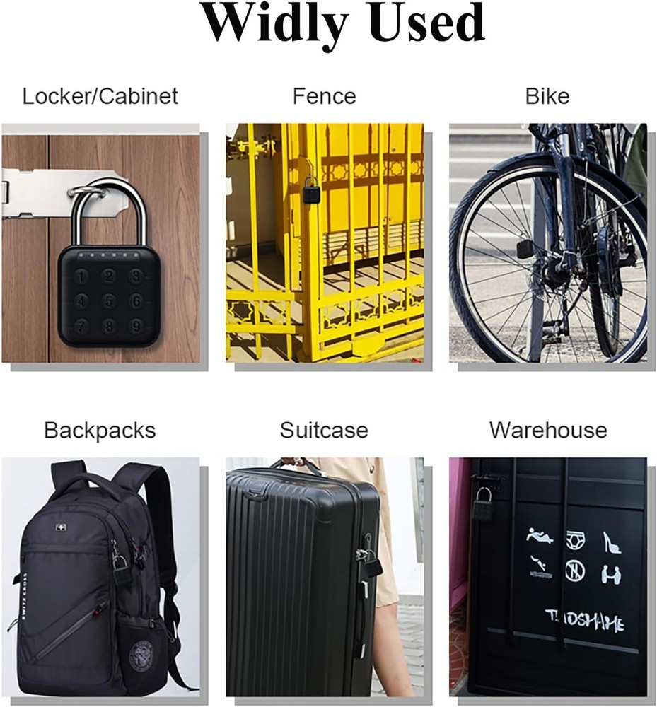 6 Digit Combination Lock for Locker, Smart Padlock, Gym Locker Lock with Code...