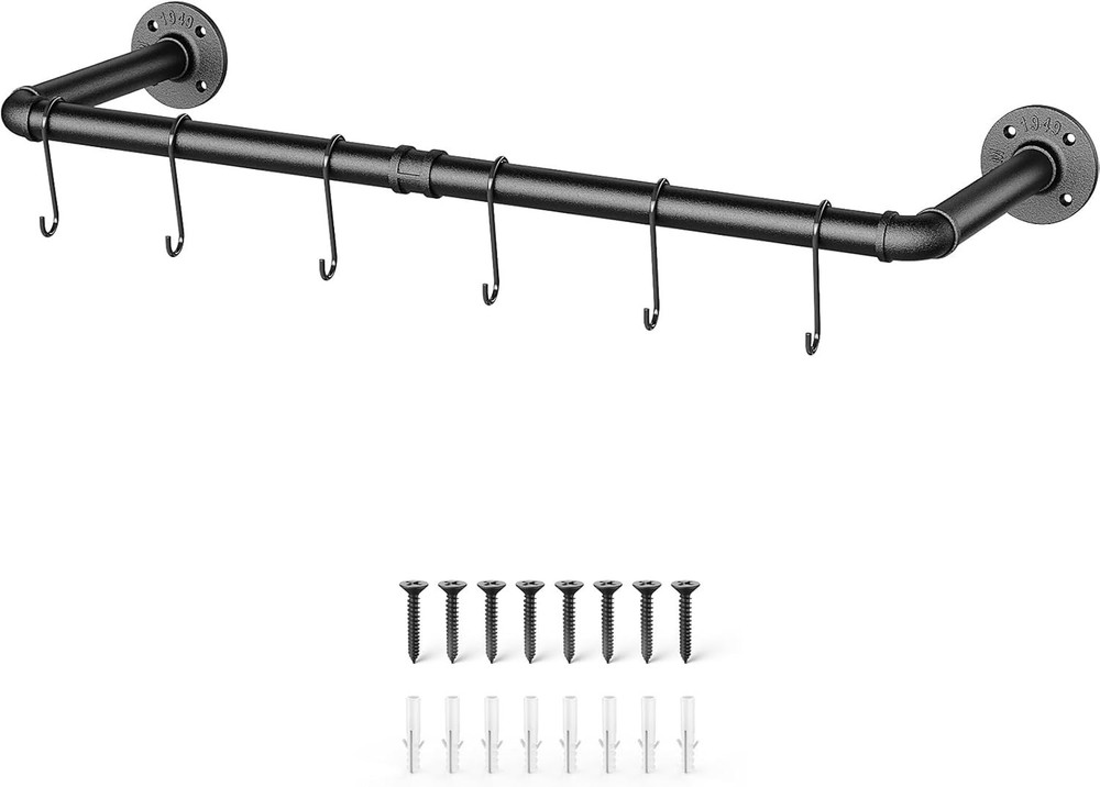 38.4-Inch Industrial Clothes Rack - Sturdy Wall-Mounted Storage Solution