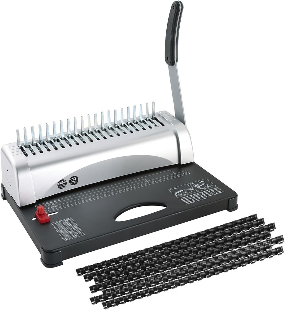 Portable Binding Machine with Starter Combs Set for A4 & Letter Size Documents